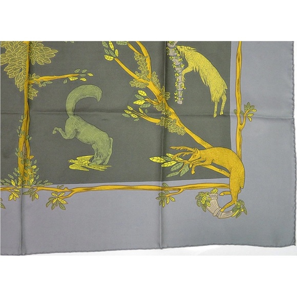 Hermès Green and Yellow Silk Scarf - Picture 6 of 11